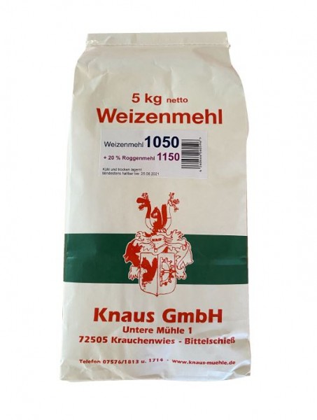 Mischmehl Weizenmehl 1050 + 20% Roggenmehl 1150